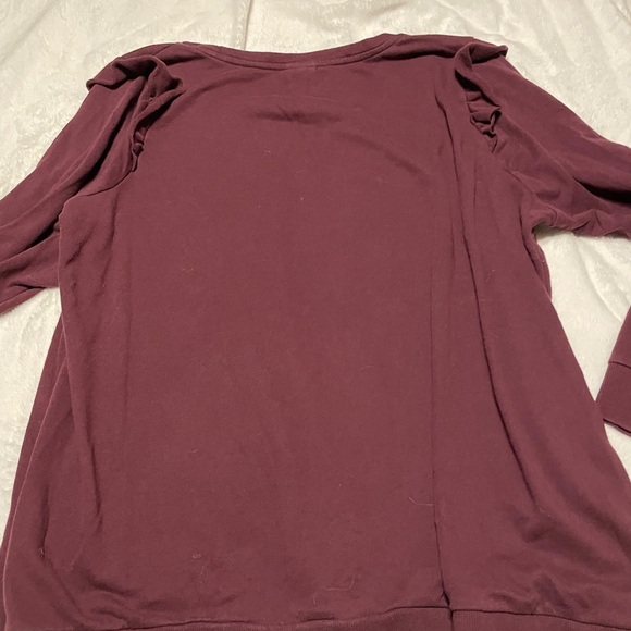 Torrid Burgundy Ruffle Sweatshirt - Picture 5 of 5